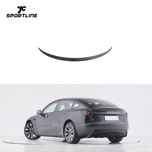 Prepreg Dry Carbon Fiber Rear Wing Spoiler for Tesla Model 3 - 2023